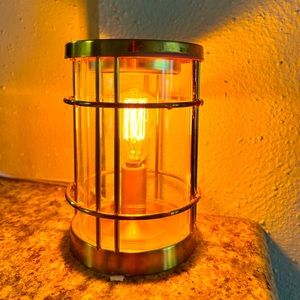 Anthropologie Candle Warmer/Gold Warm edison bulb lamp.